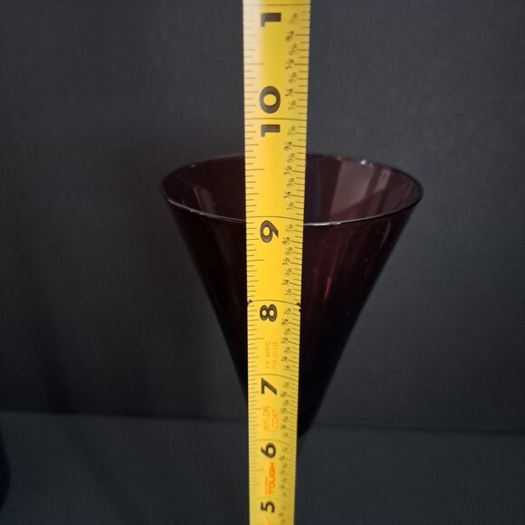 Pottery Barn Amethyst Fluted Champagne Glass Purple Stemware Elegant Holiday 9" - Picture 6 of 10